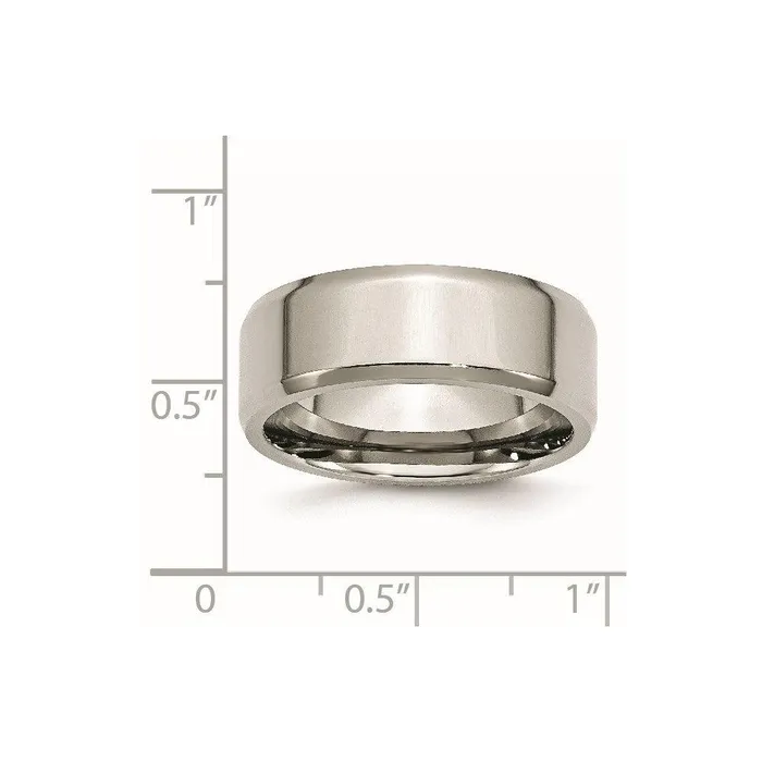 Rings Chisel Stainless Steel Beveled Edge 8mm Polished Band Rings Chisel Stainless Steel Beveled Edge 8mm Polished Band