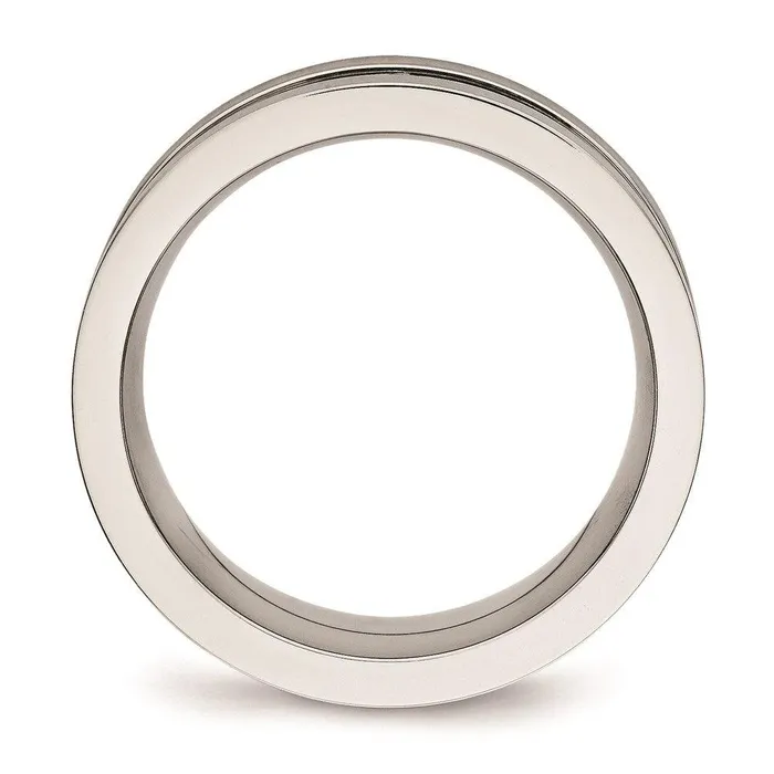 Rings Chisel Stainless Steel BrushedPolished Black CZ Ring Rings Chisel Stainless Steel BrushedPolished Black CZ Ring