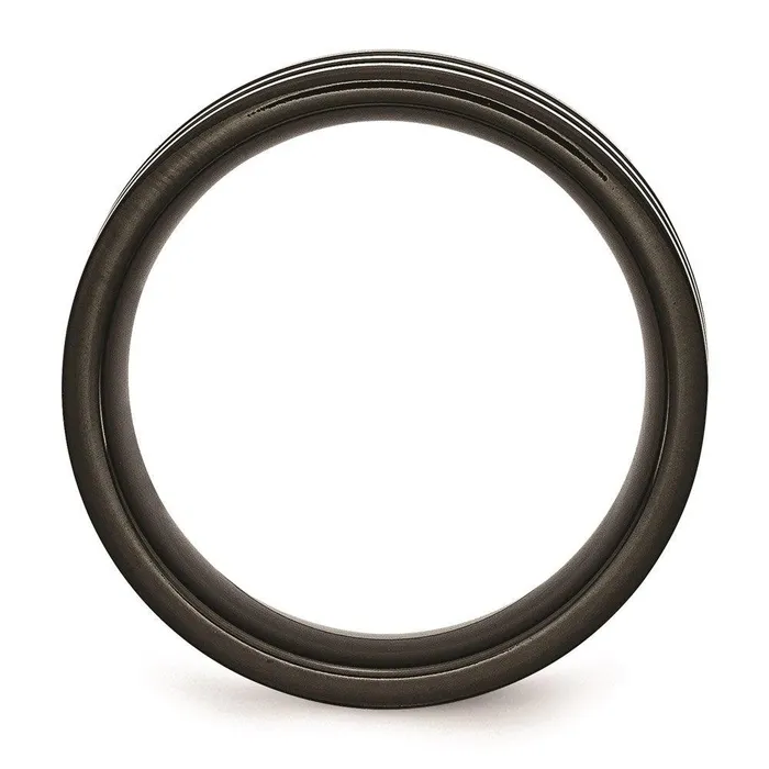 Rings Chisel Stainless Steel Polished 8mm Black IPplated Grey Carbon Fiber Inlay Band Rings Chisel Stainless Steel Polished 8mm Black IPplated Grey Carbon Fiber Inlay Band