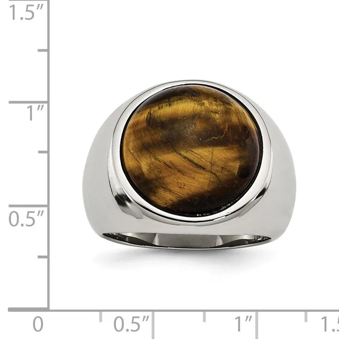 Rings Chisel Stainless Steel Tigers Eye Ring Rings Chisel Stainless Steel Tigers Eye Ring