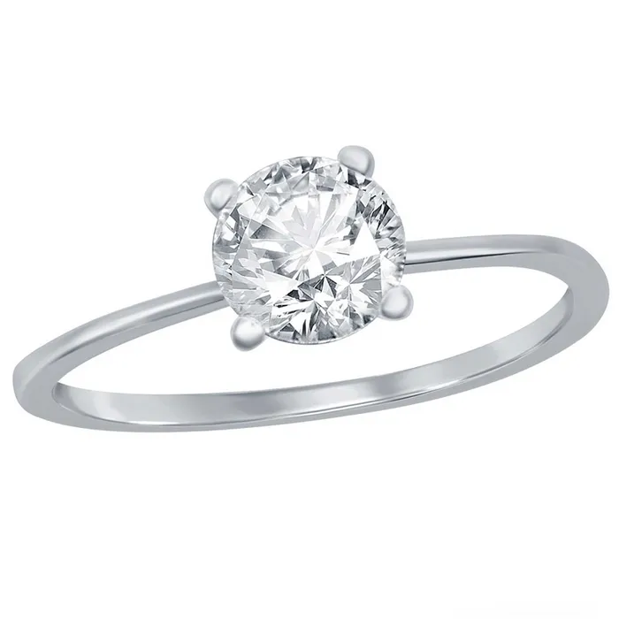 Rings Classic Classic Womens 6mm Solitaire CZ 4prong Ring W2786
