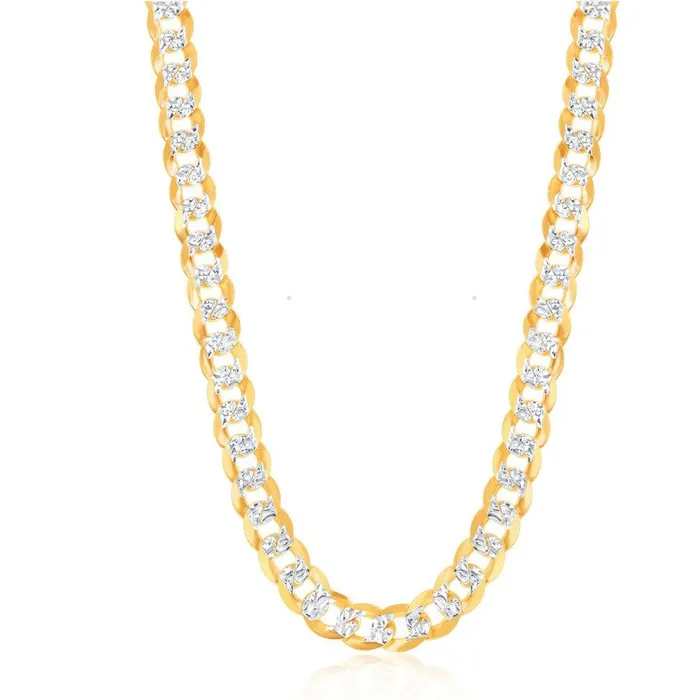 Rings Classic Sterling Silver GP 73mm Flat Pave Cuban Chain 20