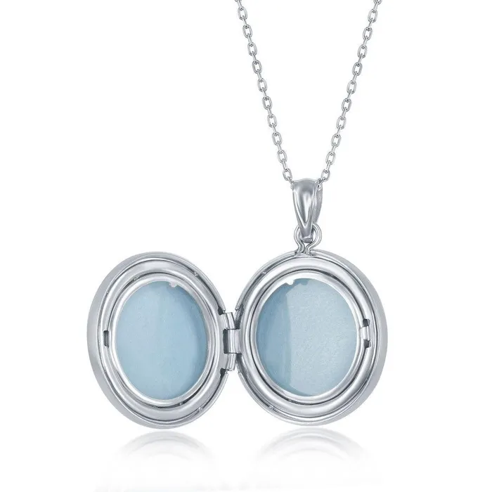 Rings Classic Sterling Silver Matte Angel Wings Round Locket With chain