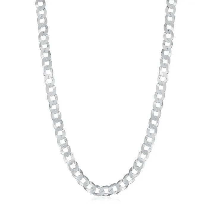 Rings Classic Sterling Silver Rhodium Plated 44mm Cuban Chain 16