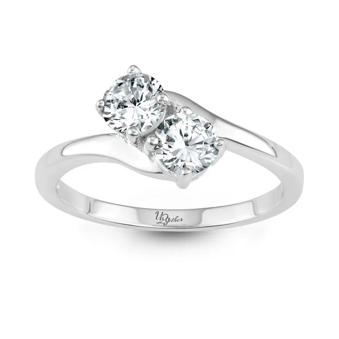 Rings Classic Sterling Silver Us2gether TwoStone CZ Ring W1658