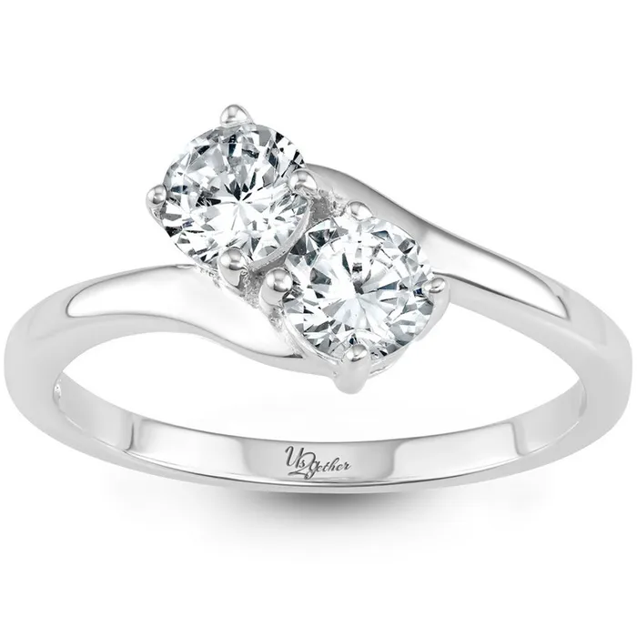 Rings Classic Sterling Silver Us2gether TwoStone CZ Ring W1658