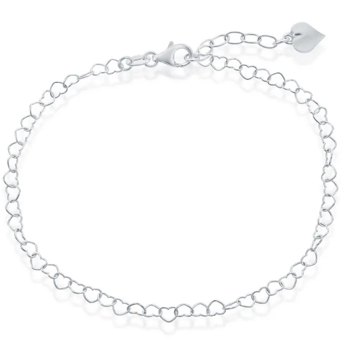 Rings Classic Womens Anklet Sterling Silver with Hanging Puffed Heart R903810 Classic Rings Classic Womens Anklet Sterling Silver with Hanging Puffed Heart R903810 Classic