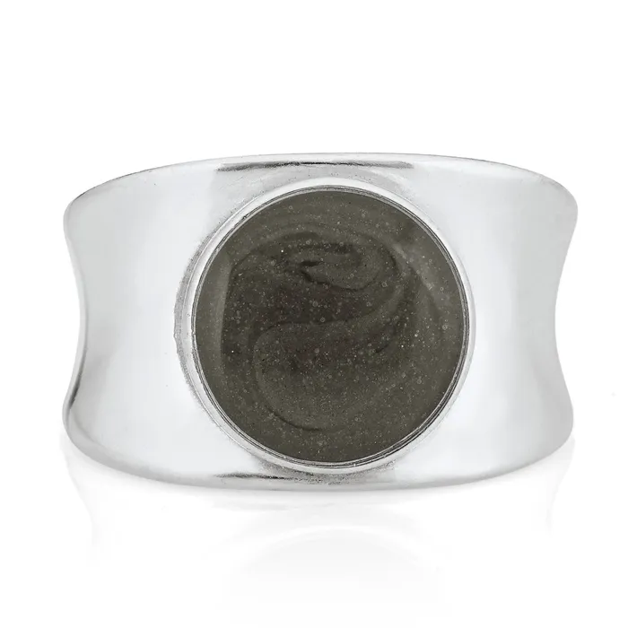 Rings closebymejewelry Concave Band Cremation Ring in 14K White Gold