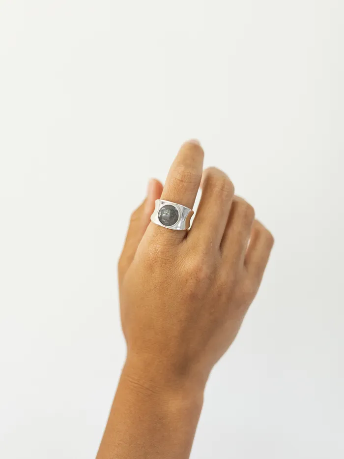 Rings closebymejewelry Concave Band Cremation Ring in 14K White Gold