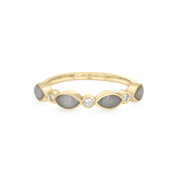 Rings closebymejewelry Four Setting Three Diamond Cremation Ring in 14K Yellow Gold Rings closebymejewelry Four Setting Three Diamond Cremation Ring in 14K Yellow Gold