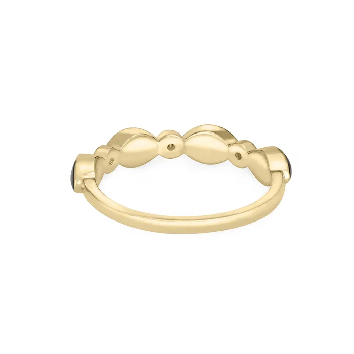 Rings closebymejewelry Four Setting Three Diamond Cremation Ring in 14K Yellow Gold