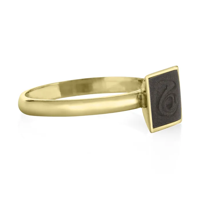 Rings closebymejewelry Signature Square Stackable Band Cremation Ring in 14K Yellow Gold