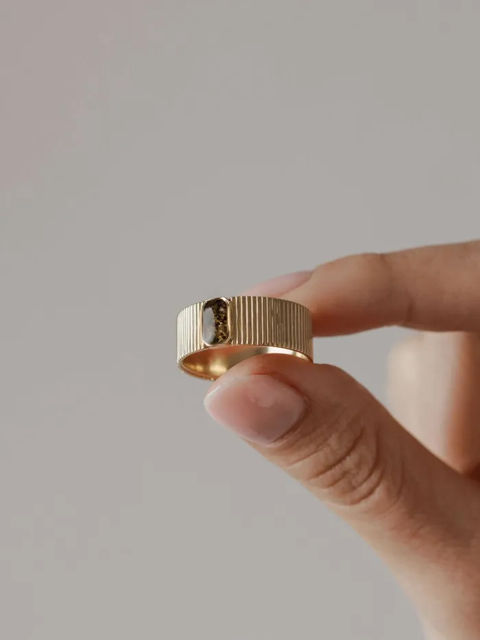 Rings closebymejewelry Tessa Cremation Ring in 14K Yellow Gold