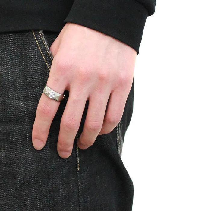 Rings DA288 High polished no plating Stainless Steel Ring with AAA Grade CZ in Clear Alamode