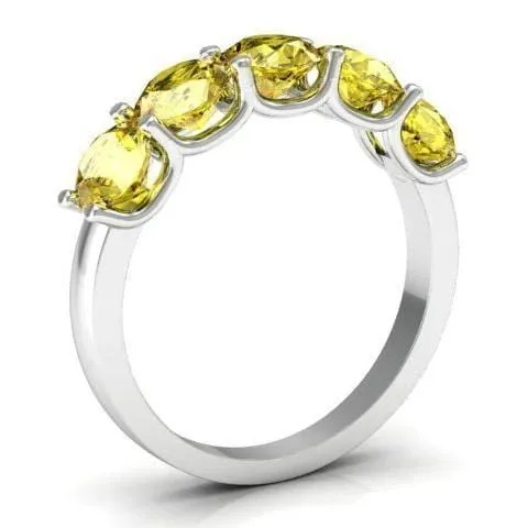Rings deBebians 200cttw U Prong Yellow Sapphire Five Stone Band
