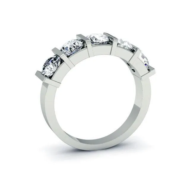 Rings deBebians 250cttw Bar Set Round Lab Grown Diamond Five Stone Ring
