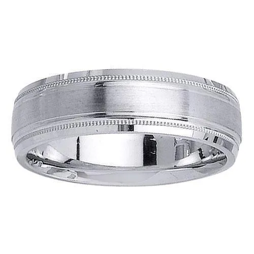 Rings deBebians Brushed Platinum Ring with Milgrain