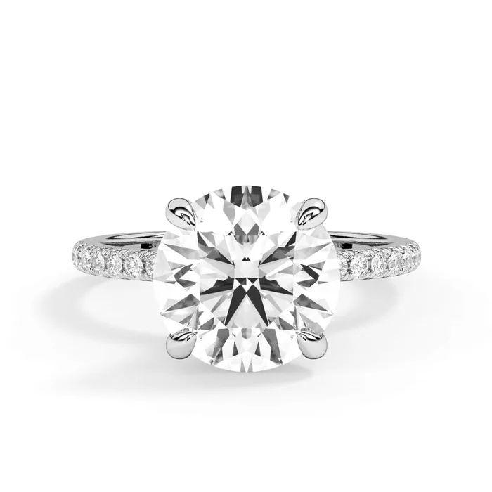 Rings deBebians Under Halo with Diamond Shank Engagement Ring Yellow Gold Wrap