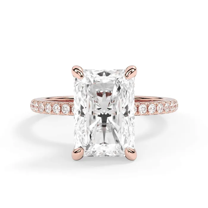 Rings deBebians Under Halo with Diamond Shank Engagement Ring Yellow Gold Wrap