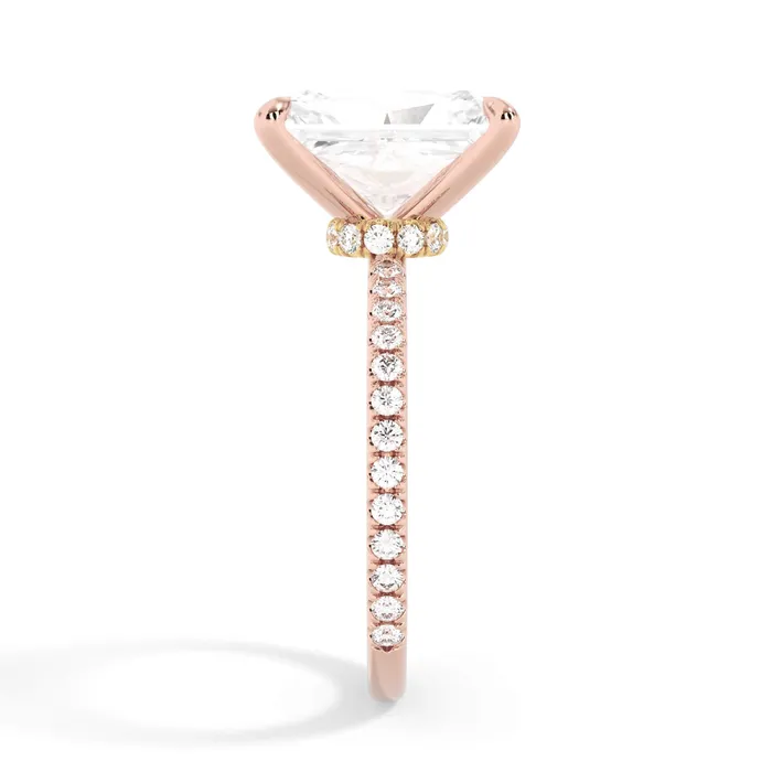 Rings deBebians Under Halo with Diamond Shank Engagement Ring Yellow Gold Wrap