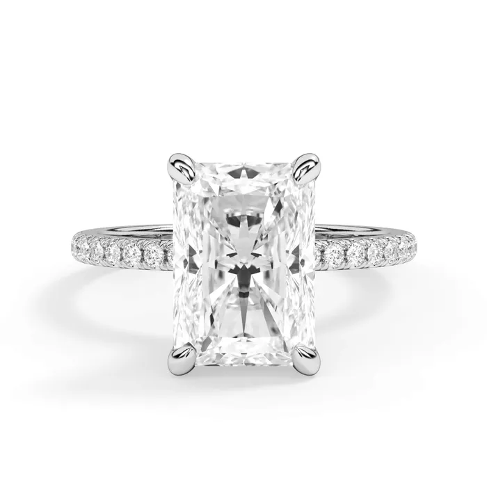 Rings deBebians Under Halo with Diamond Shank Engagement Ring Yellow Gold Wrap