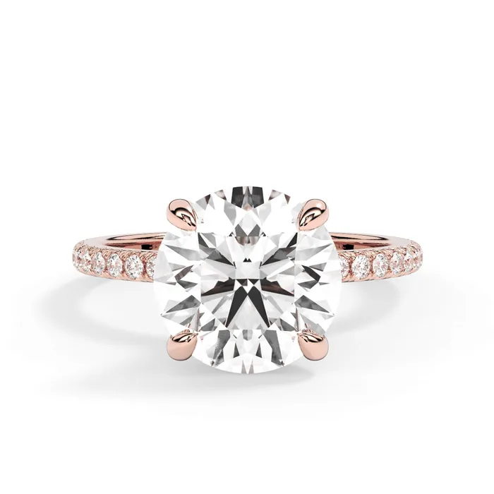 Rings deBebians Under Halo with Diamond Shank Engagement Ring Yellow Gold Wrap