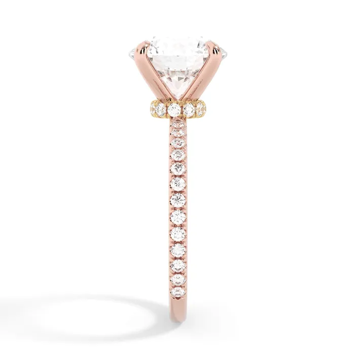 Rings deBebians Under Halo with Diamond Shank Engagement Ring Yellow Gold Wrap