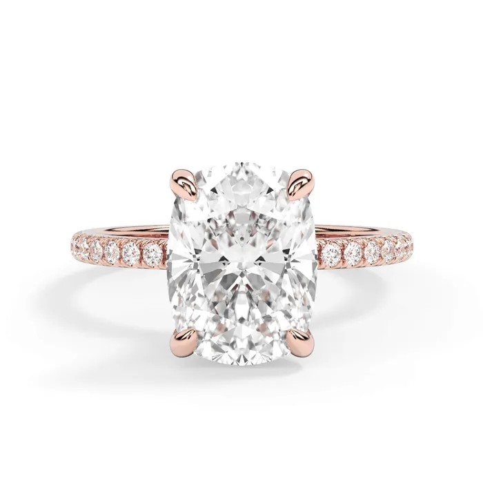 Rings deBebians Under Halo with Diamond Shank Engagement Ring Yellow Gold Wrap