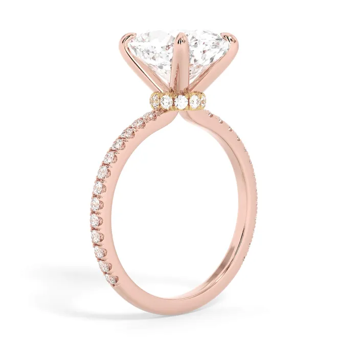 Rings deBebians Under Halo with Diamond Shank Engagement Ring Yellow Gold Wrap
