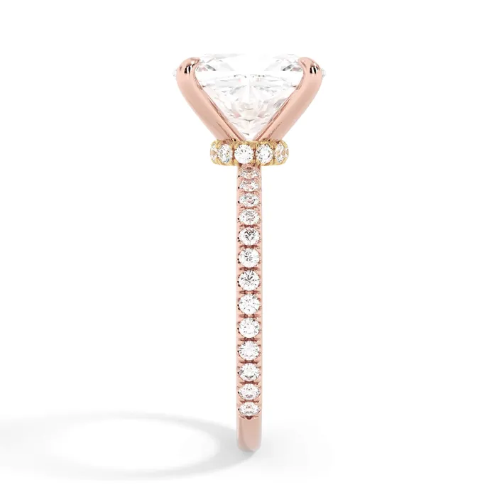 Rings deBebians Under Halo with Diamond Shank Engagement Ring Yellow Gold Wrap