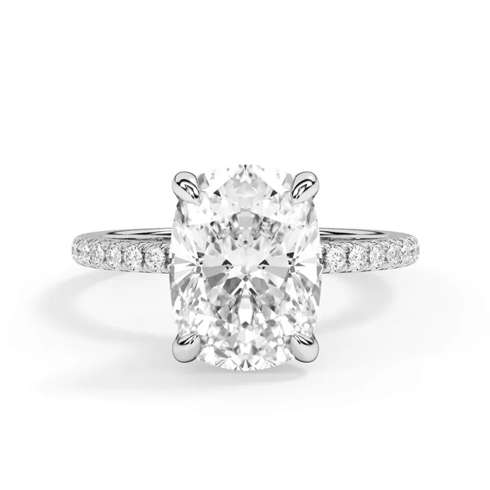 Rings deBebians Under Halo with Diamond Shank Engagement Ring Yellow Gold Wrap