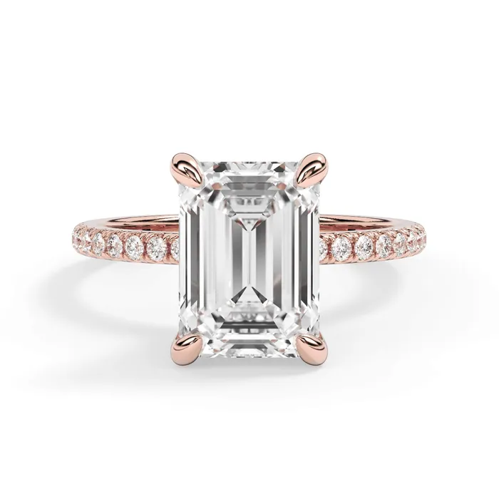 Rings deBebians Under Halo with Diamond Shank Engagement Ring Yellow Gold Wrap