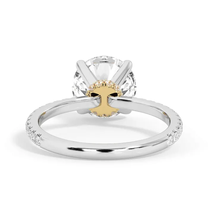 Rings deBebians Under Halo with Diamond Shank Engagement Ring Yellow Gold Wrap