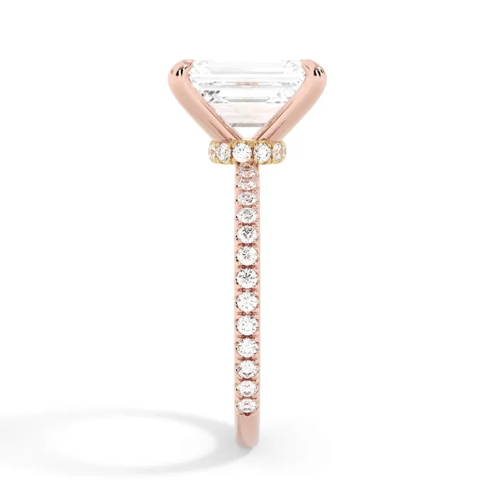 Rings deBebians Under Halo with Diamond Shank Engagement Ring Yellow Gold Wrap