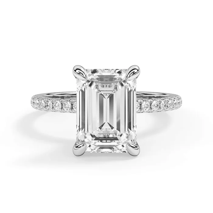 Rings deBebians Under Halo with Diamond Shank Engagement Ring Yellow Gold Wrap