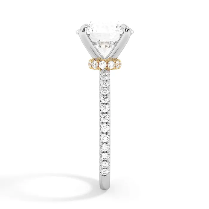 Rings deBebians Under Halo with Diamond Shank Engagement Ring Yellow Gold Wrap