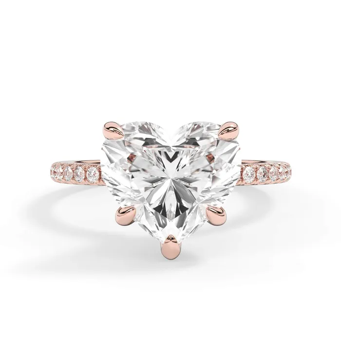 Rings deBebians Under Halo with Diamond Shank Engagement Ring Yellow Gold Wrap