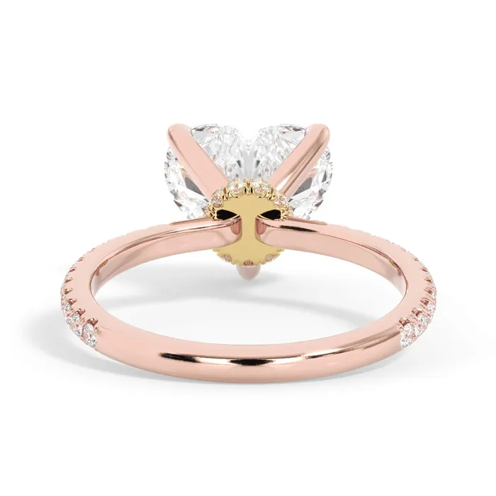 Rings deBebians Under Halo with Diamond Shank Engagement Ring Yellow Gold Wrap