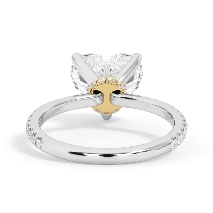 Rings deBebians Under Halo with Diamond Shank Engagement Ring Yellow Gold Wrap