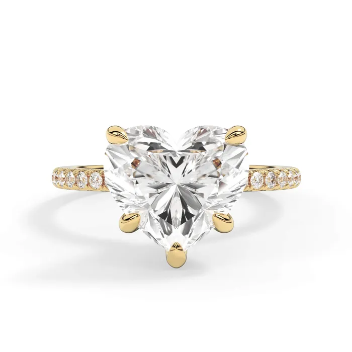 Rings deBebians Under Halo with Diamond Shank Engagement Ring Yellow Gold Wrap