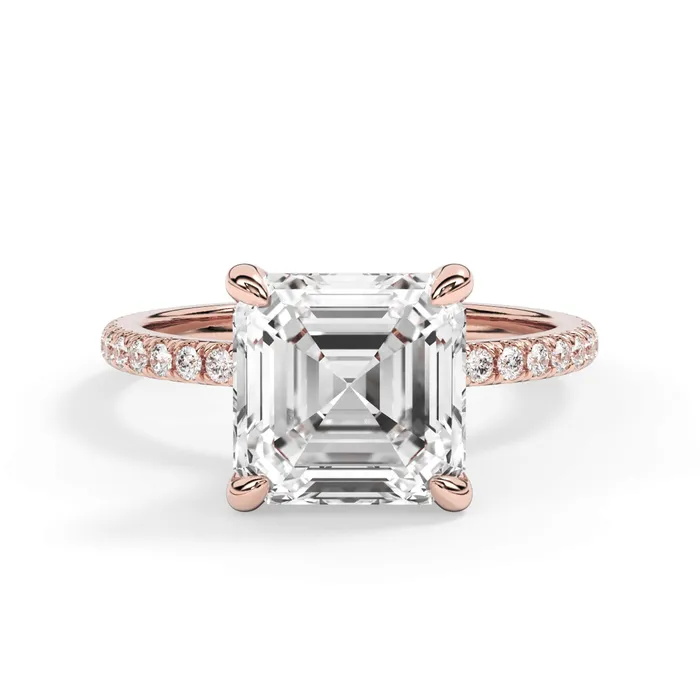 Rings deBebians Under Halo with Diamond Shank Engagement Ring Yellow Gold Wrap
