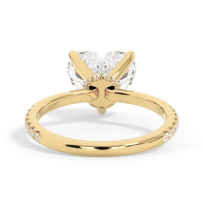 Rings deBebians Under Halo with Diamond Shank Engagement Ring Yellow Gold Wrap