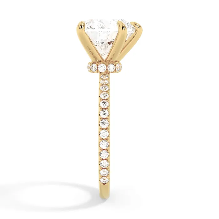 Rings deBebians Under Halo with Diamond Shank Engagement Ring Yellow Gold Wrap