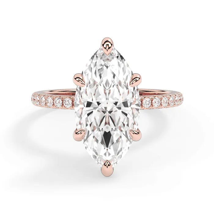 Rings deBebians Under Halo with Diamond Shank Engagement Ring Yellow Gold Wrap