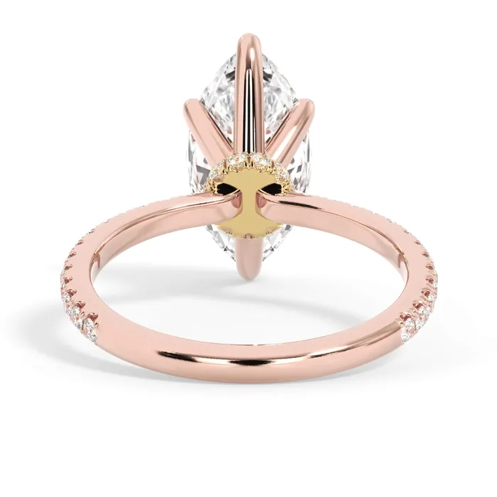 Rings deBebians Under Halo with Diamond Shank Engagement Ring Yellow Gold Wrap