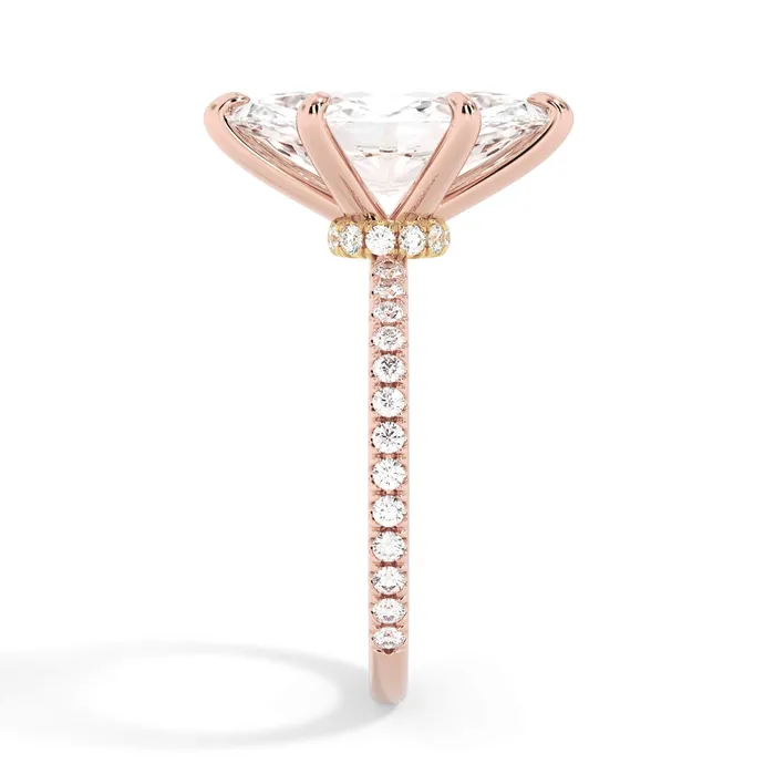 Rings deBebians Under Halo with Diamond Shank Engagement Ring Yellow Gold Wrap