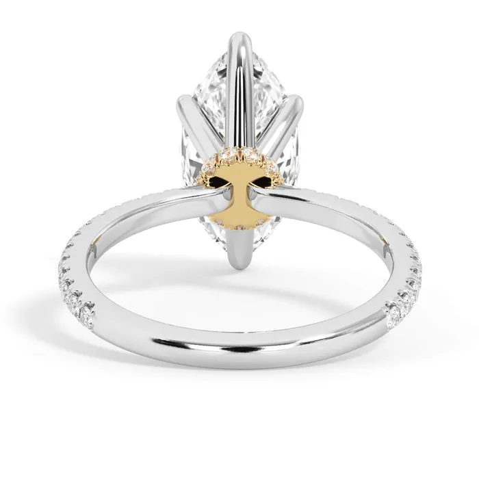 Rings deBebians Under Halo with Diamond Shank Engagement Ring Yellow Gold Wrap