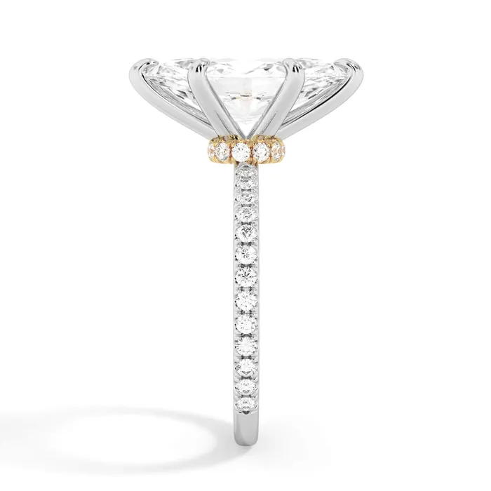 Rings deBebians Under Halo with Diamond Shank Engagement Ring Yellow Gold Wrap