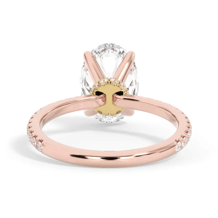 Rings deBebians Under Halo with Diamond Shank Engagement Ring Yellow Gold Wrap
