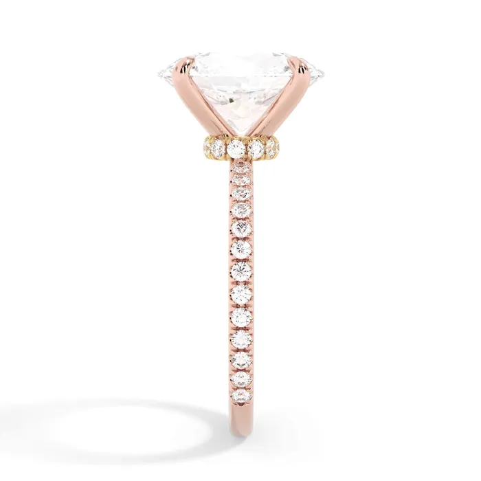 Rings deBebians Under Halo with Diamond Shank Engagement Ring Yellow Gold Wrap